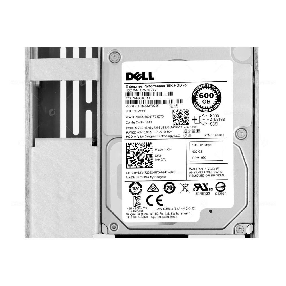 4HGTJ LFF DELL HDD 600GB 15K SAS 6G 3.5" LFF FOR DELL POWEREDGE G11-G13